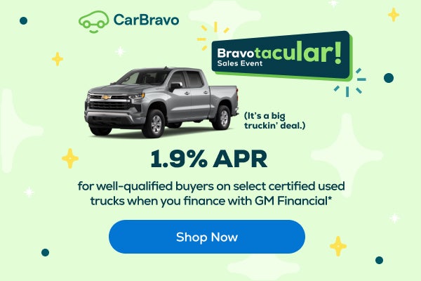 1.9% APR for well-qualified buyers on select certified used trucks when you finance with GM Finan...